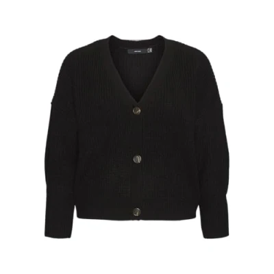 Image of Vero Moda Curve Vmlea V NECK CUFF Cardigan Cardigan, Women&#039;s, Size: 14/16, Black