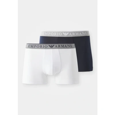 Image of Emporio Armani Trunk 2 PACK Pants, Men&#039;s, Size: Small, blue/white