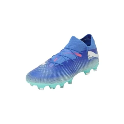 Image of Puma Future 7 Match FG/AG Moulded stud football boots, Women&#039;s, Size: 5, Bluemazing/white/electric peppermint Textile/synthetics