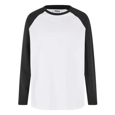 Image of Urban Classics Raglan Long sleeved top for kids, Size: 11 12y, White black