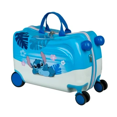 Image of Undercover Stitch Ride On trolley Children&#039;s Luggage for Sitting Maximum Load 50 kg with Practical Carry Handles Sturdy Travel Suitcase Children, turquoise, 2