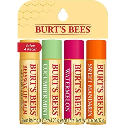Image of Burt&#039;s Bees 100% Natural Moisturising Lip Balm (Pack of 4)