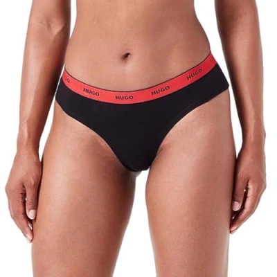 Image of HUGO 3 PACK Briefs, Women&#039;s, Size: Medium, Schwarz rot