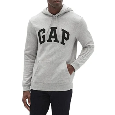 Image of GAP ARCH Sweatshirt, Men&#039;s, Size: Small, Light heather grey