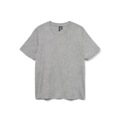 Image of VERO MODA Women&#039;s Vmpaulina SS T Shirt Ga JRS Noos, Light Grey Mix, L