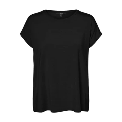Image of Vero Moda Curve Vmaya Plain Basic Tshirt, Women&#039;s, Size: 18/20, Black