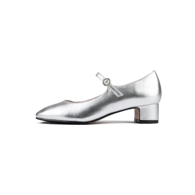 Image of L37 FALL IN LOVE Classic heels, Women&#039;s, Size: 4, Silver Leather