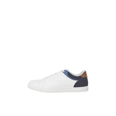 Image of Jack &amp; Jones Jfwjordan Trainers, Men&#039;s, Size: 6, Bright white/navy blazer/coronet blue Imitation leather/ textile