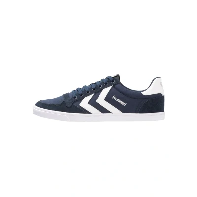 Image of Hummel Slimmer Stadil Trainers, Size: 5, Dress blue/white Leather and textile