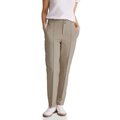 Image of Street One Women&#039;s Technostretch HW Chinos, Safari Beige, 40W x 30L