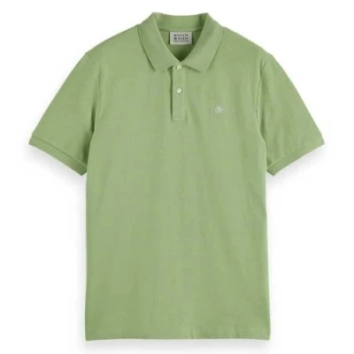 Image of Scotch &amp; Soda Men&#039;s Seasonal Core Cotton Pique Regular Fit Polo Shirt, Pistachio, XXL