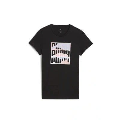 Image of Puma Graphics Mountain Print Tshirt, Women&#039;s, Size: XL, Black