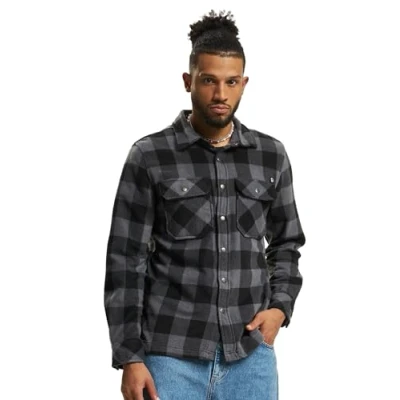 Image of Brandit JEFF LONG Sleeve Shirt, Men&#039;s, Size: Small, Black grey