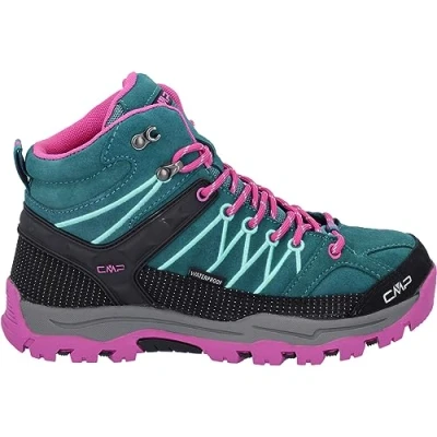 Image of CMP KIDS Rigel MID Trekking shoes WP Unisex Hiking for kids, Size: 11K, Lake/pink fluo Leather and textile