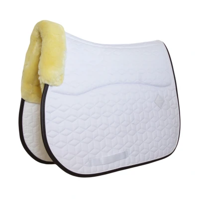 Image of Kentucky Horsewear Skin Friendly Saddle Pad Jumping Star Quilting White Horse Riding Equestrian