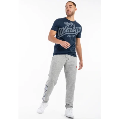 Image of Lonsdale Jogging Normale Passform Virkie Tracksuit bottoms, Men&#039;s, Size: Small, Marl grey navy red