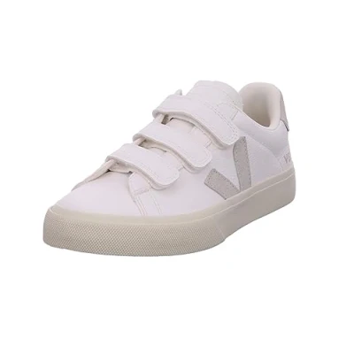 Image of Veja Recife LOGO Unisex Trainers extrawhite/natural, Men&#039;s, Size: 11, Extra white/natural leather and imitation