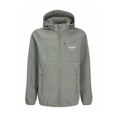 Image of JACK &amp; JONES Boys Jjtheo Jacket Noos Jnr Softshell Jacket, Light Green Grey, 164