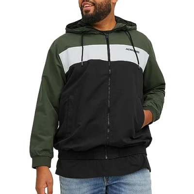 Image of Jack &amp; Jones Jjerush HOOD Windbreaker, Men&#039;s, Size: Large, Forest night