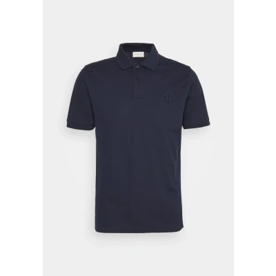 Image of GANT REG Tonal Shield Rugger Polo shirt, Men&#039;s, Size: Medium, Evening blue