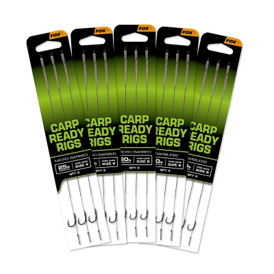 Image of Fox Carp Ready Rigs Wide Gape 6 20cm (20lb) (3 pieces) rig