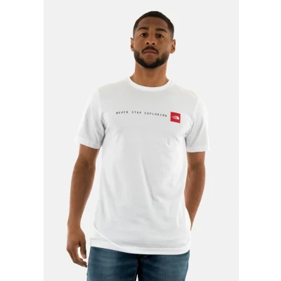 Image of The North Face Print Tshirt, Men&#039;s, Size: XS, Blanc