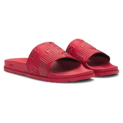 Image of HUGO Match IT Mules, Men&#039;s, Size: 12, Medium red Synthetics