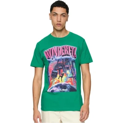 Image of Mister Tee Wonderful Print Tshirt, Men&#039;s, Size: Large, Forest green