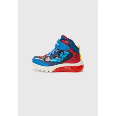Image of Geox Superman Ciberdron Hightop trainers for kids, Size: 8.5K, Blue/red shoes