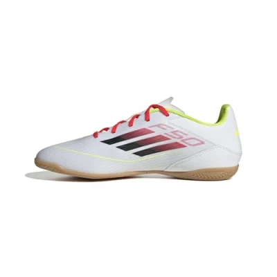 Image of adidas Performance F50 CLUB Indoor football boots, Men&#039;s, Size: 10.5, White/black/neon yellow Synthetics