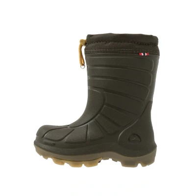 Image of Viking Extreme WARM Unisex Wellies for kids, Size: 4, Huntinggreen/khaki Synthetics/textile