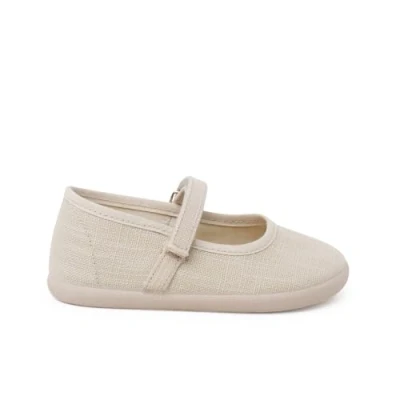 Image of Pisamonas Merceditas Ligero Cierre Adherente Baby shoes for kids, Size: 3.5/4K, Crudo