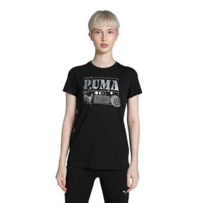 Image of Puma Womens Graphic Concept TEE Print Tshirt, Women&#039;s, Size: Small, Black