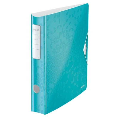Image of Leitz Lever Arch File, Ice blue, A4, Curved spine 50mm width, Elastic fastening, Light polyfoam, WOW Range, 11070051