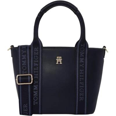 Image of Tommy Hilfiger Logotape MINI TOTE Handbag, Women&#039;s, Size: One Size, Blue