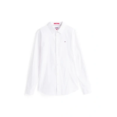 Image of Tommy Jeans Original Stretch Shirt Shirt, Men&#039;s, Size: Small, Classic white