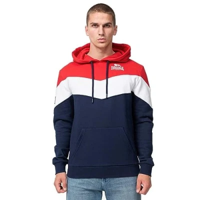 Image of Lonsdale Normale Passform Moyroukan Hoodie, Men&#039;s, Size: Small, Navy red white
