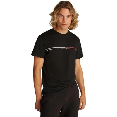 Image of Tommy Jeans Entry Graphic TEE Print Tshirt, Men&#039;s, Size: 50, Black