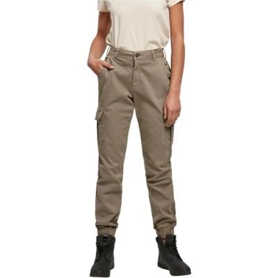Image of Urban Classics HIGH Waist Cargo trousers, Women&#039;s, Size: 26, Softtaupe