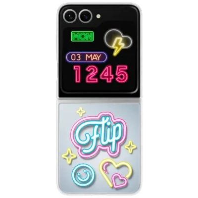 Image of Samsung Flipsuit Case Galaxy Z Flip 6 + Neon Card Transparent