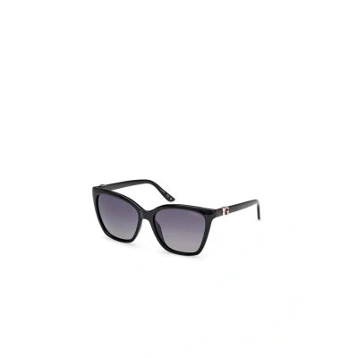 Image of Guess GU00191 Sunglasses Shiny black smoke polarized, Women&#039;s, Size: 56, polarized