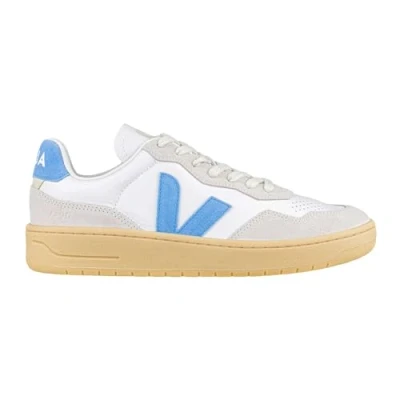Image of Veja V90 Trainers, Men&#039;s, Size: 8, Extra white/aqua/natural Leather