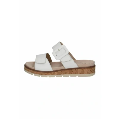 Image of Caprice Damen Pantolette mit Keilabsatz aus Leder, Braun (TAUPE METALLIC), 42