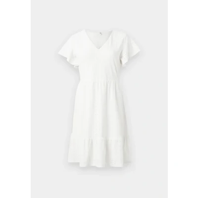 Image of ONLY Onlsandra V NECK Dress Day dress, Women&#039;s, Size: Medium, Cloud dancer