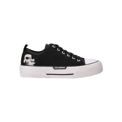Image of KARL Lagerfeld Kampus Trainers, Women&#039;s, Size: 3, Black Cotton