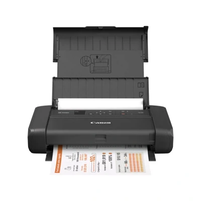 Image of Canon PIXMA TR150 Mobile Printer with Battery (WLAN, Cloud, AirPrint, 4,800 dpi x 1,200 dpi, High Speed USB Type C, OLED Display, Inkjet Printer), Black