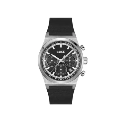 Image of BOSS Candor Chronograph watch black/silvercoloured, Men&#039;s, Size: One Size, Black/silver coloured