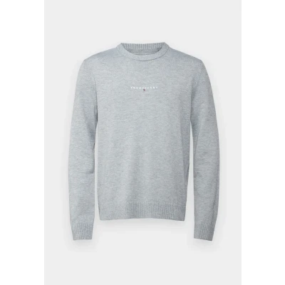 Image of Tommy Jeans Linear Small Chest Jumper, Men&#039;s, Size: XXL, Grey