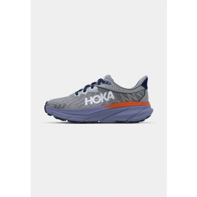 Image of HOKA Challenger Trail running shoes, Women&#039;s, Size: 4, Galactic grey/wild indigo Textile/synthetics