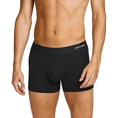 Image of Jack &amp; Jones Jacbasic Trunks 3 PACK Pants, Men&#039;s, Size: Large, Black